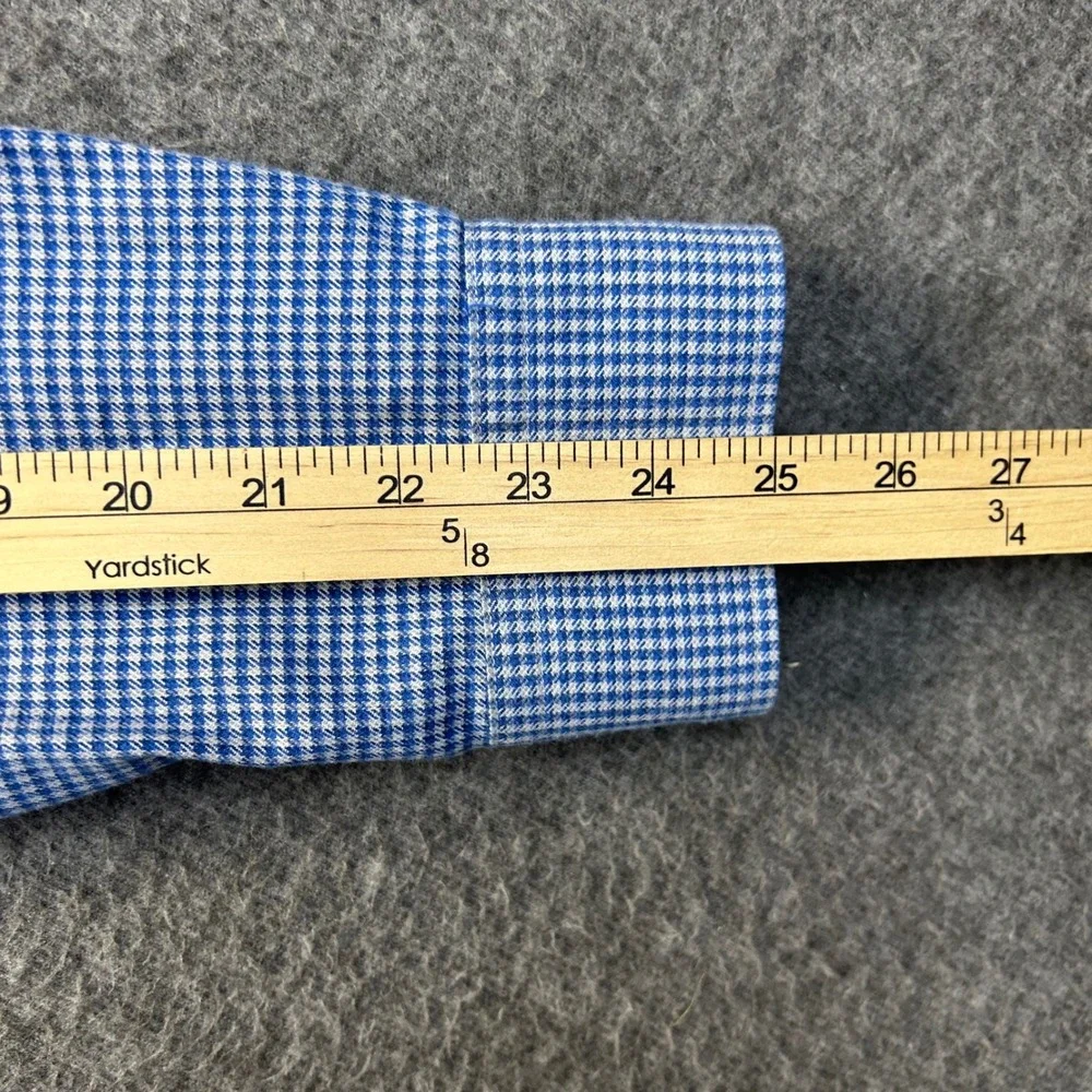 Banana Republic Mens Luxe Flannel Slim Fit Shirt Blue White Gingham Large‎ L